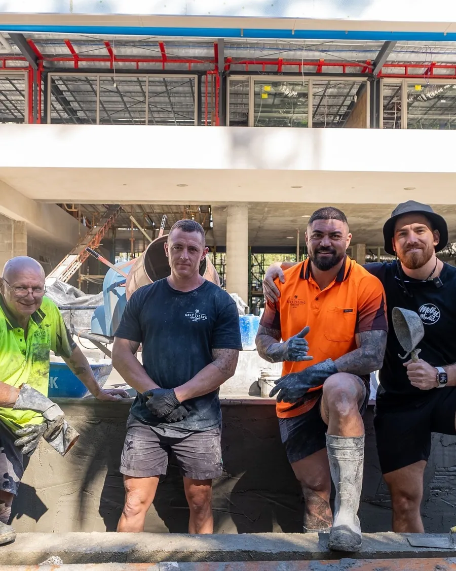 The Gray Tiling crew together on site